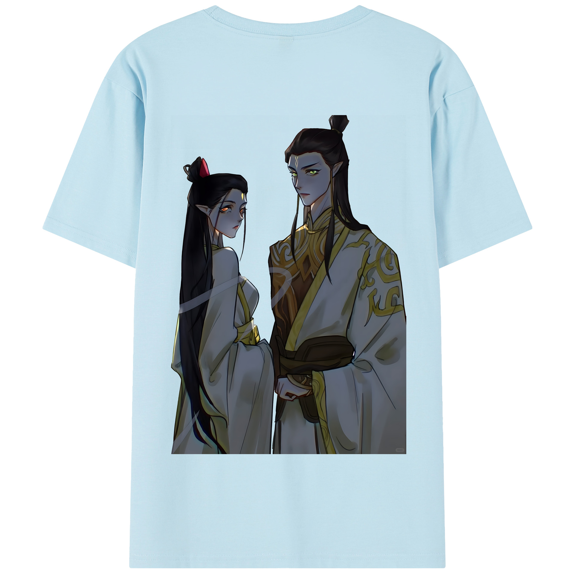 （画像用） Ne Zha 2 ナタ 魔童の大暴れ 綿100％半袖Tシャツ（背面プリント）